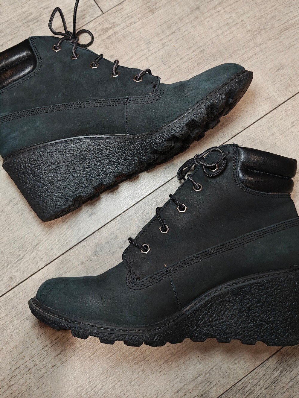 Y2K Timberland Earthkeepers Amston Leather Wedge Boots. - Picture 3 of 9